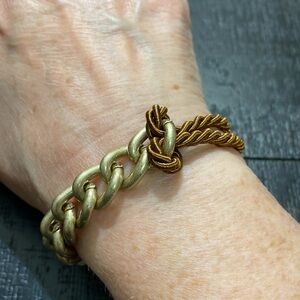 NWY Canvas Boutique Eliza Brown Cord & Chain Bracelet!